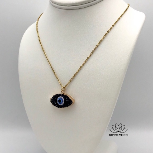 Evil Eye Druzy Necklace - Picture 5 of 8